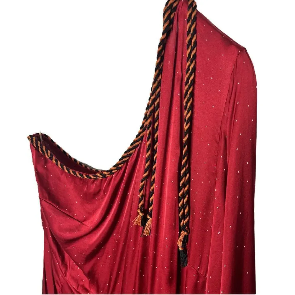 New Women’s Farm Rio x Anthropologie One Shoulder Satin Jumpsuit Size XL